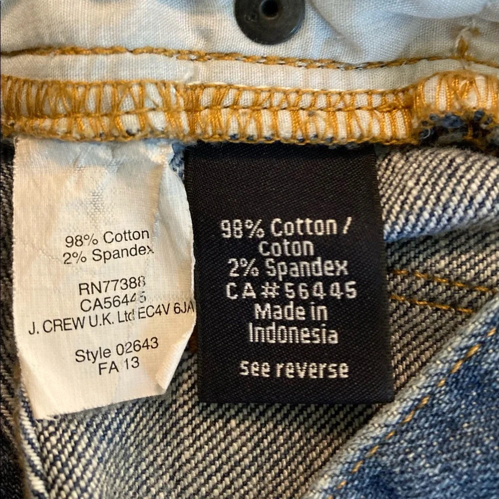 J. Crew Toothpick Medium Wash Stretch Jeans Size 27” Waist - Picture 5 of 11